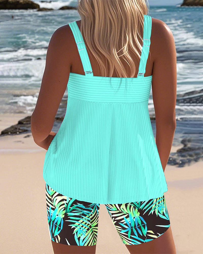 Eva - Gestreepte Tankini & Strandshort