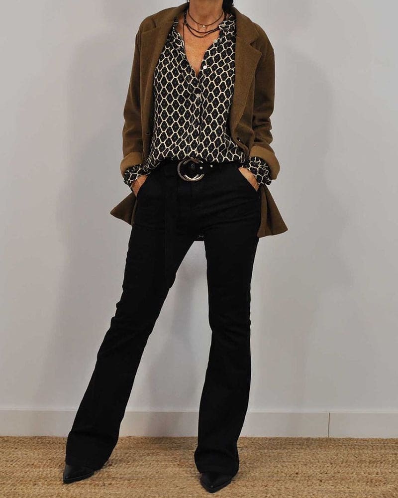 Emmas® | Relaxed V-Hals Midi-Shirt