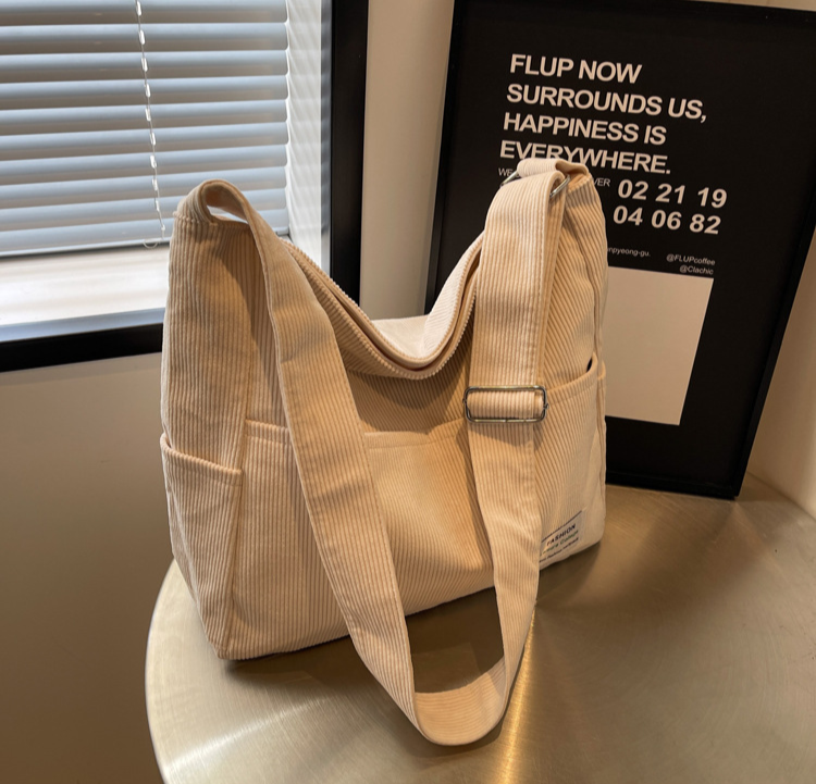 Alina - Casual Corduroy Schoudertas met Meerdere Vakken