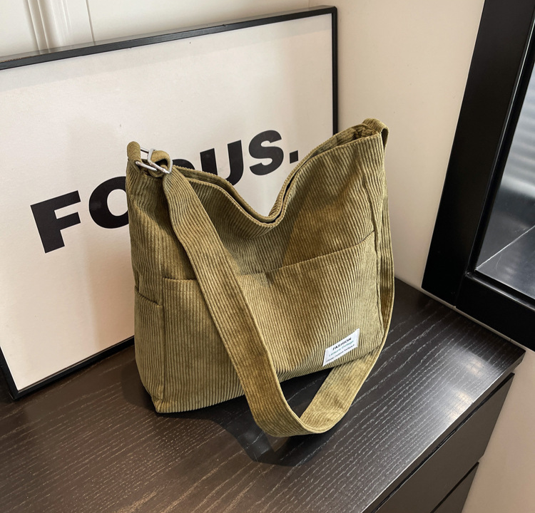 Alina - Casual Corduroy Schoudertas met Meerdere Vakken