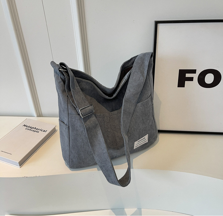 Alina - Casual Corduroy Schoudertas met Meerdere Vakken