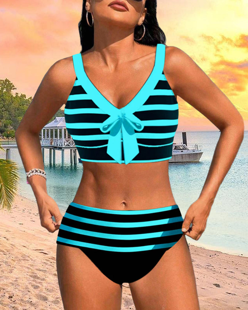 Emmas® | Gestreepte bikini met hoge taille