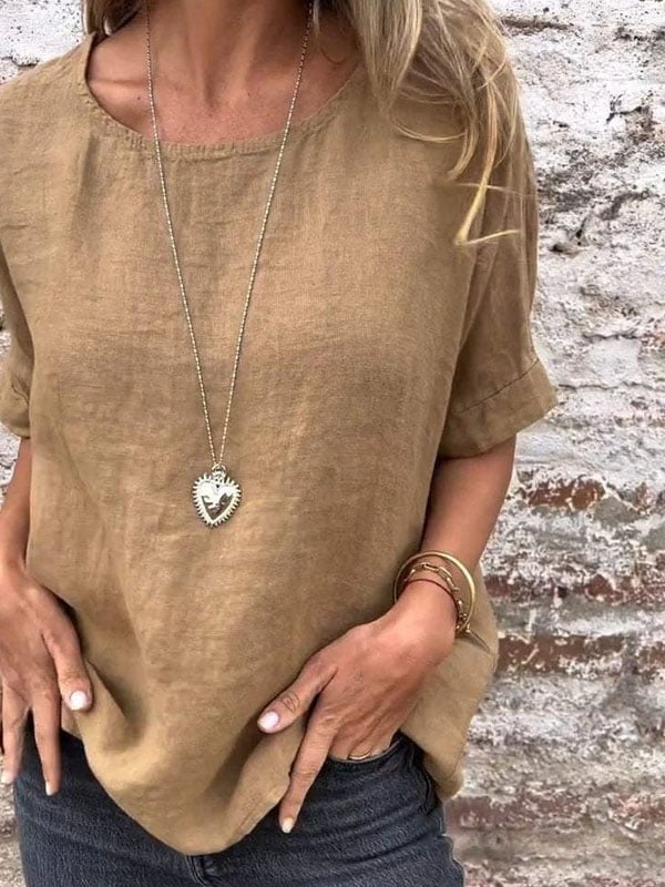 Aviva – Casual O-hals Losvallende Top
