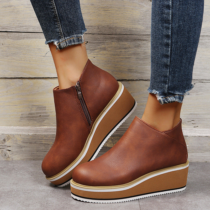 Xanthe - Trendy Dames Enkellaarsjes met Sleehak