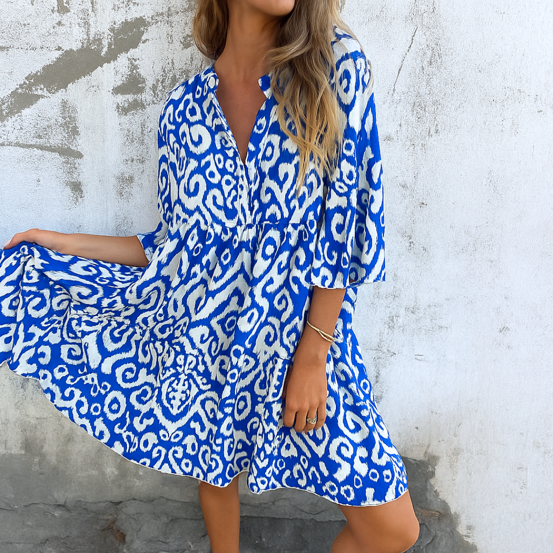 Lianne - Elegante Midi-jurk Met V-Hals