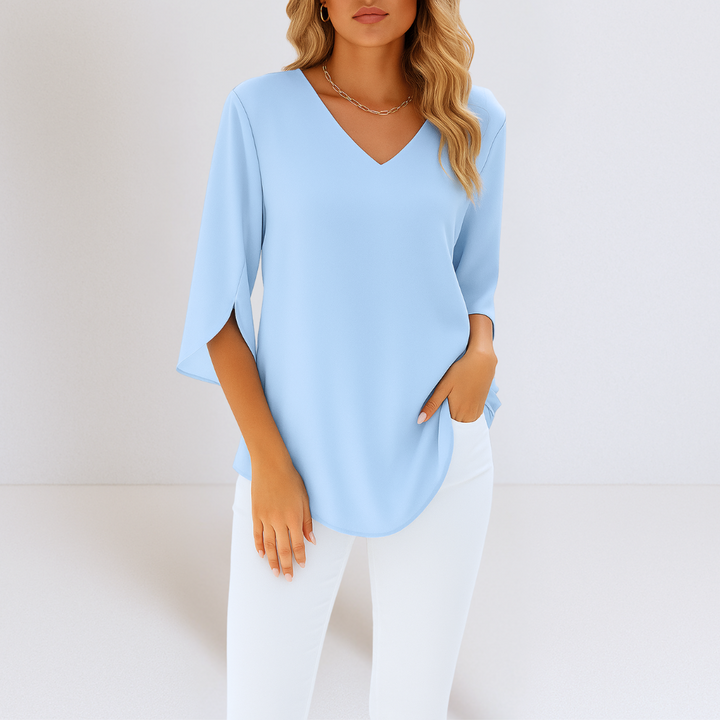 Daphne - Elegante Top Met Splitmouwen