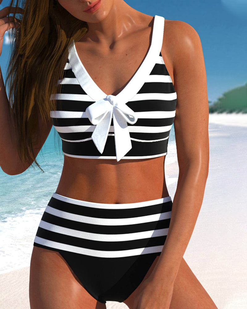 Emmas® | Gestreepte bikini met hoge taille