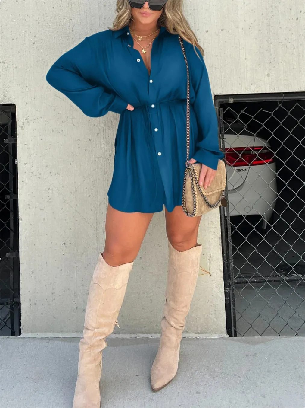 Emmas® | Trendy Satijnen Romper Jurk