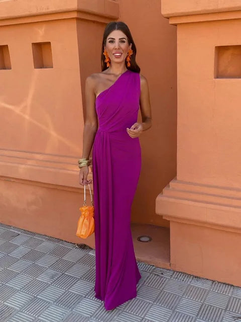 Lia - Asymmetrische Lange Jurk