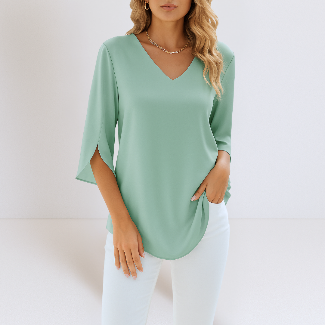 Daphne - Elegante Top Met Splitmouwen