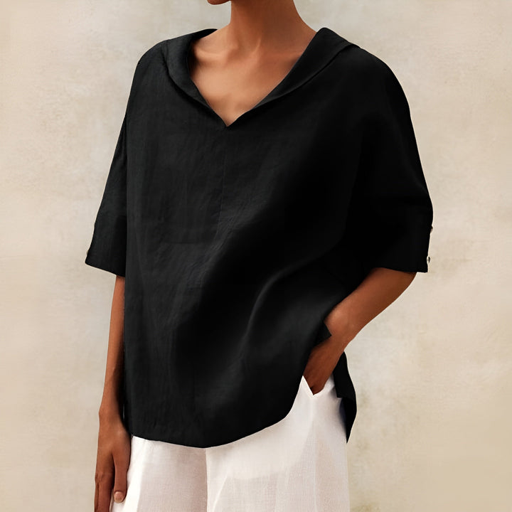 Eira – Losse Casual Blouse van Katoen & Linnen