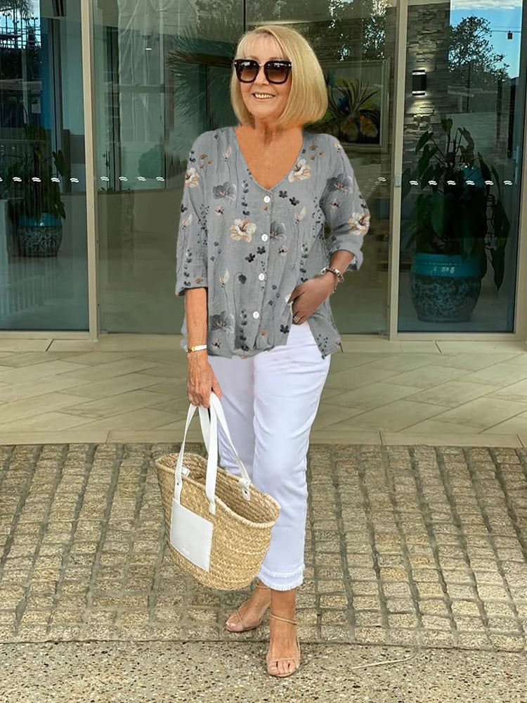 Britt – Katoen-Linnen Bloementop