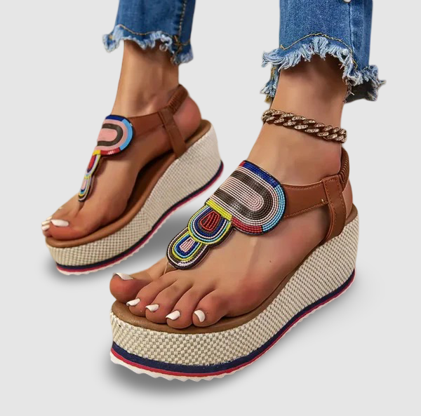 Sable - Orthopedische Sandalen met Elastische Band en Plateauzool