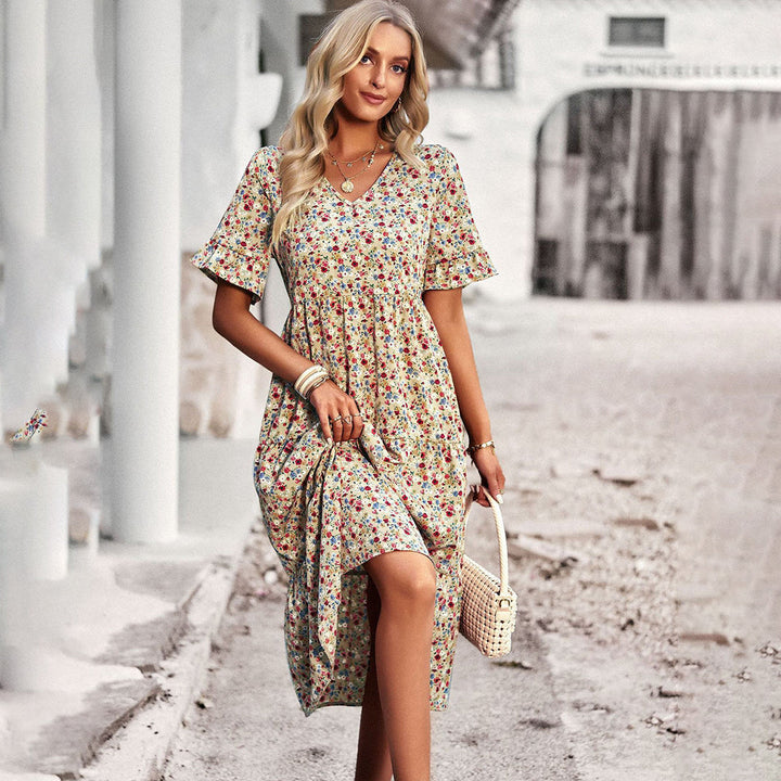 Fleur - Bloemenprint Midi-jurk