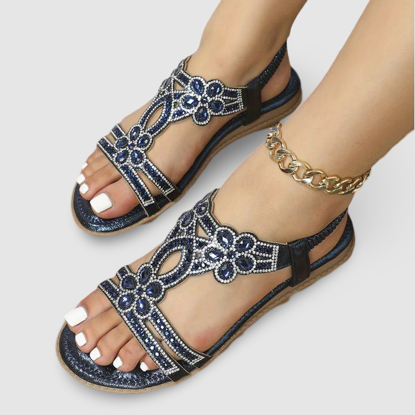 Indira - Sprankelende Slingback Sandalen met Strass-steentjes