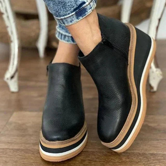 Xanthe - Trendy Dames Enkellaarsjes met Sleehak