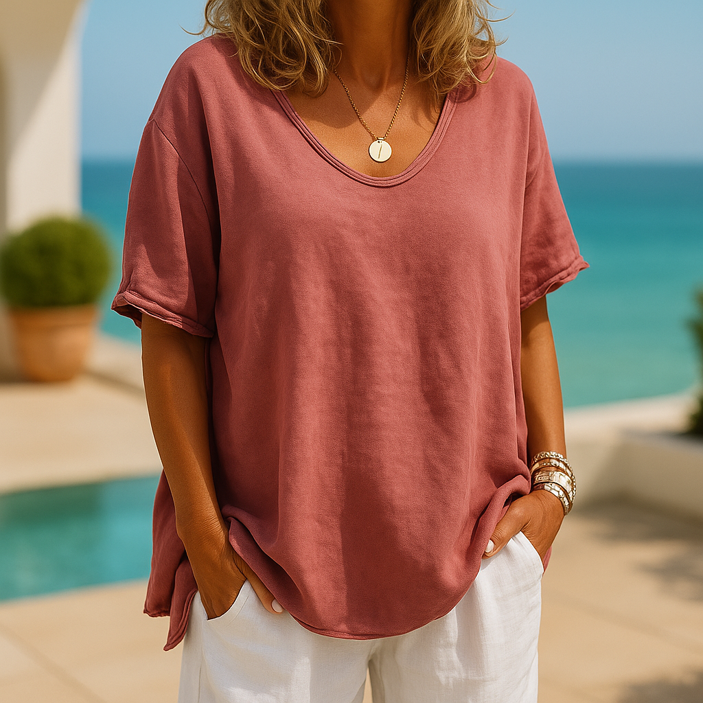 Arista - Casual Relaxed Top met Ronde Hals