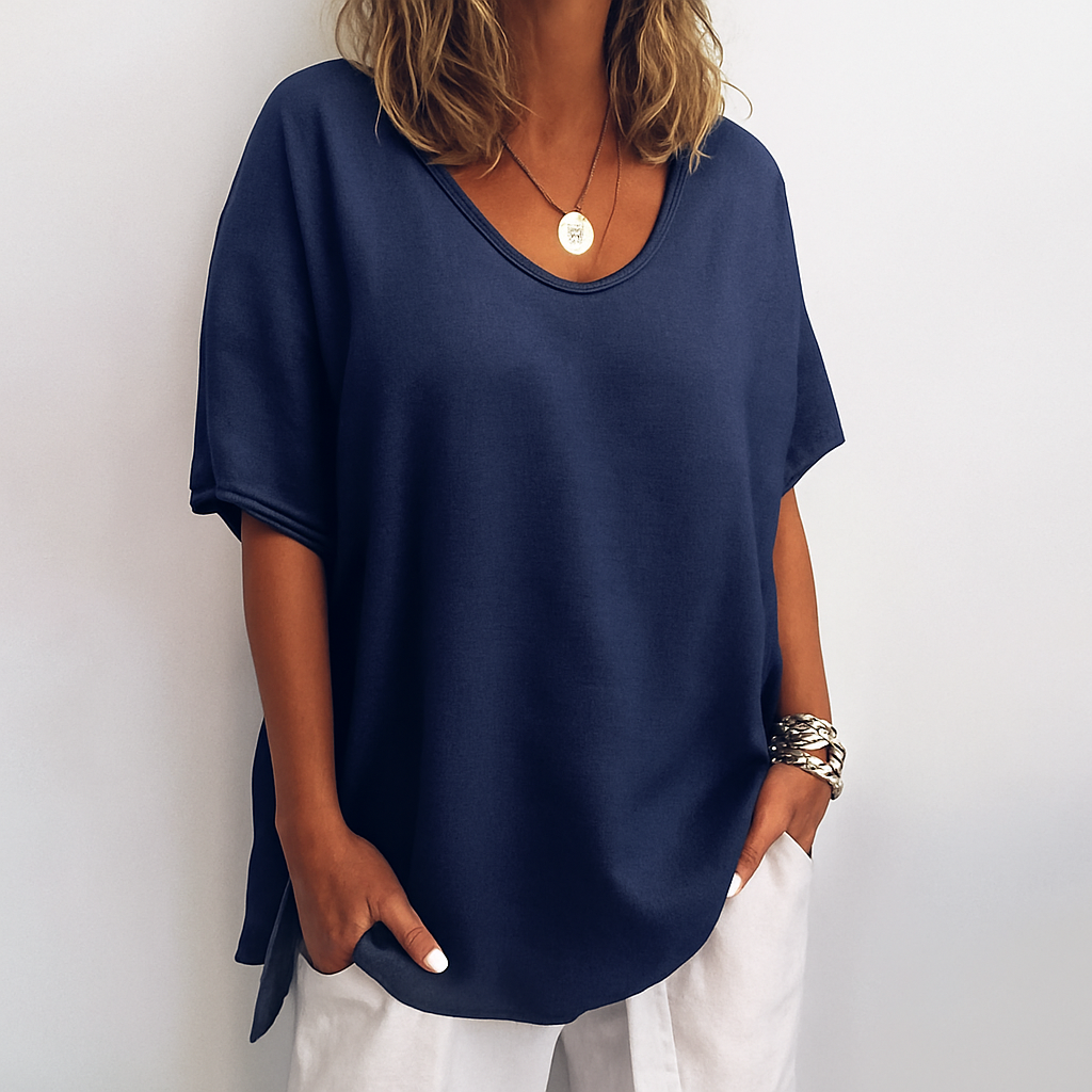 Arista - Casual Relaxed Top met Ronde Hals