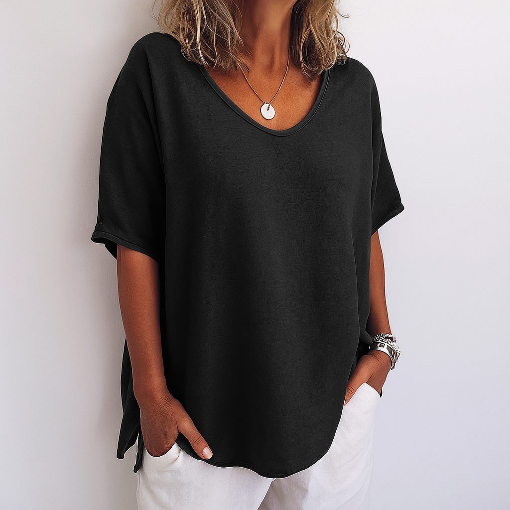 Arista - Casual Relaxed Top met Ronde Hals