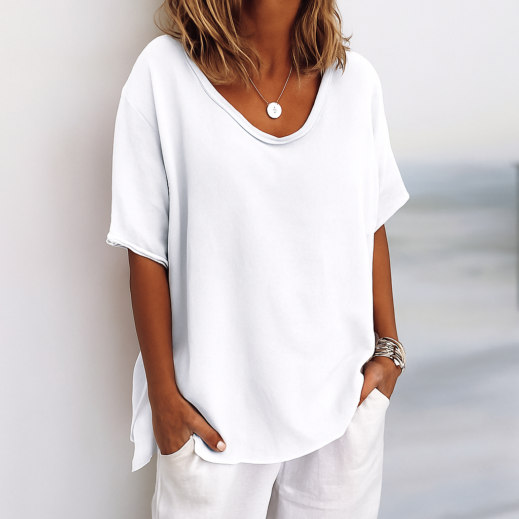 Arista - Casual Relaxed Top met Ronde Hals