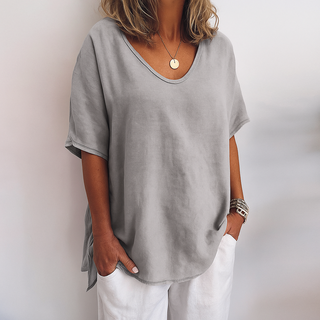 Arista - Casual Relaxed Top met Ronde Hals