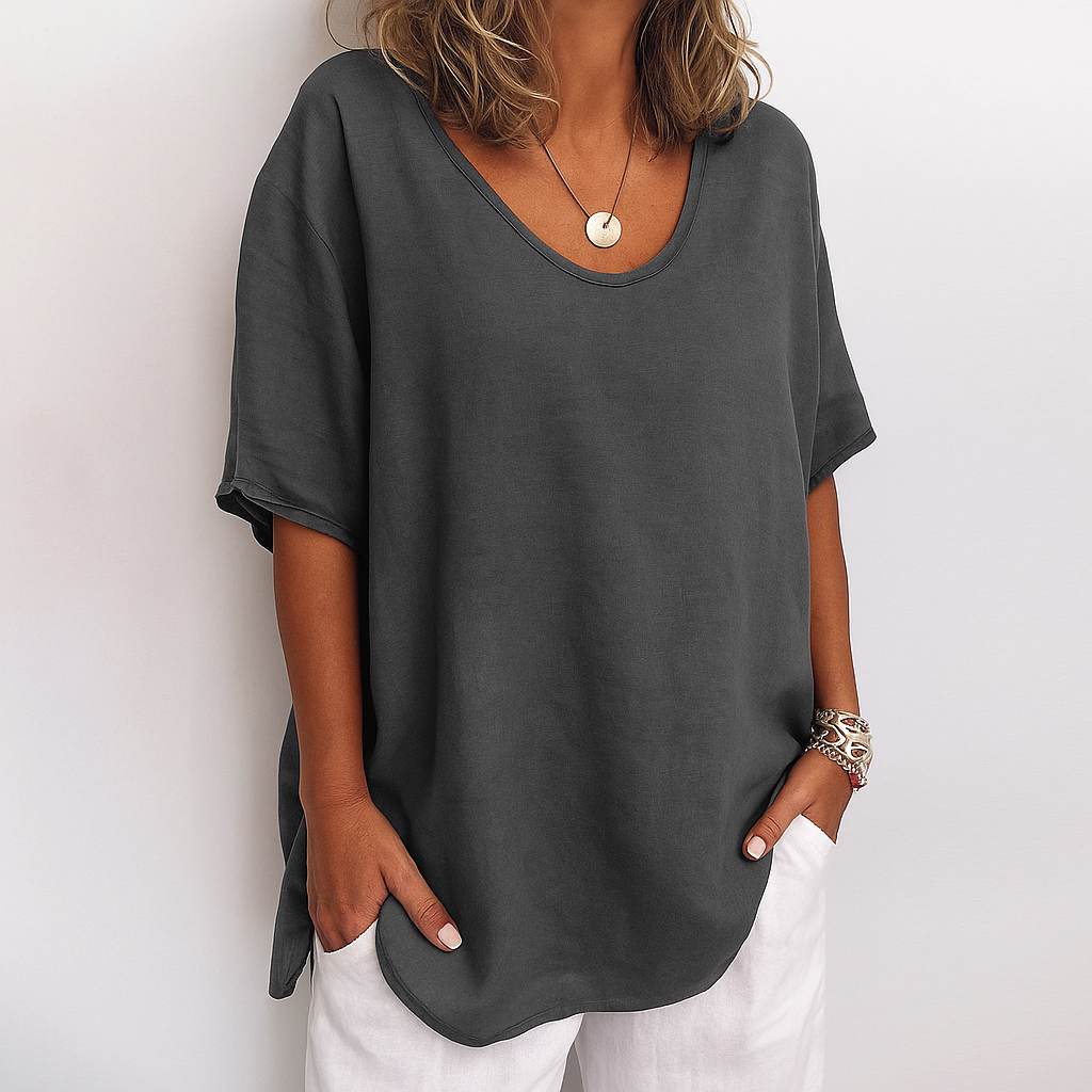 Arista - Casual Relaxed Top met Ronde Hals