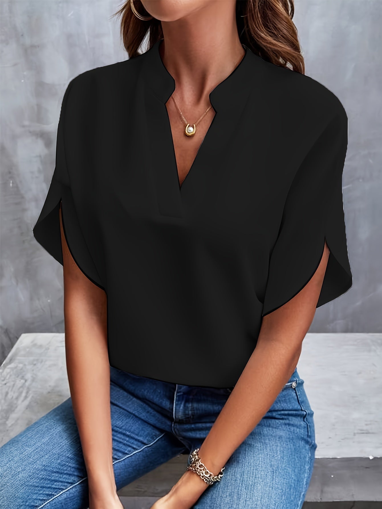 Hensley - Elegante V-Hals Blouse