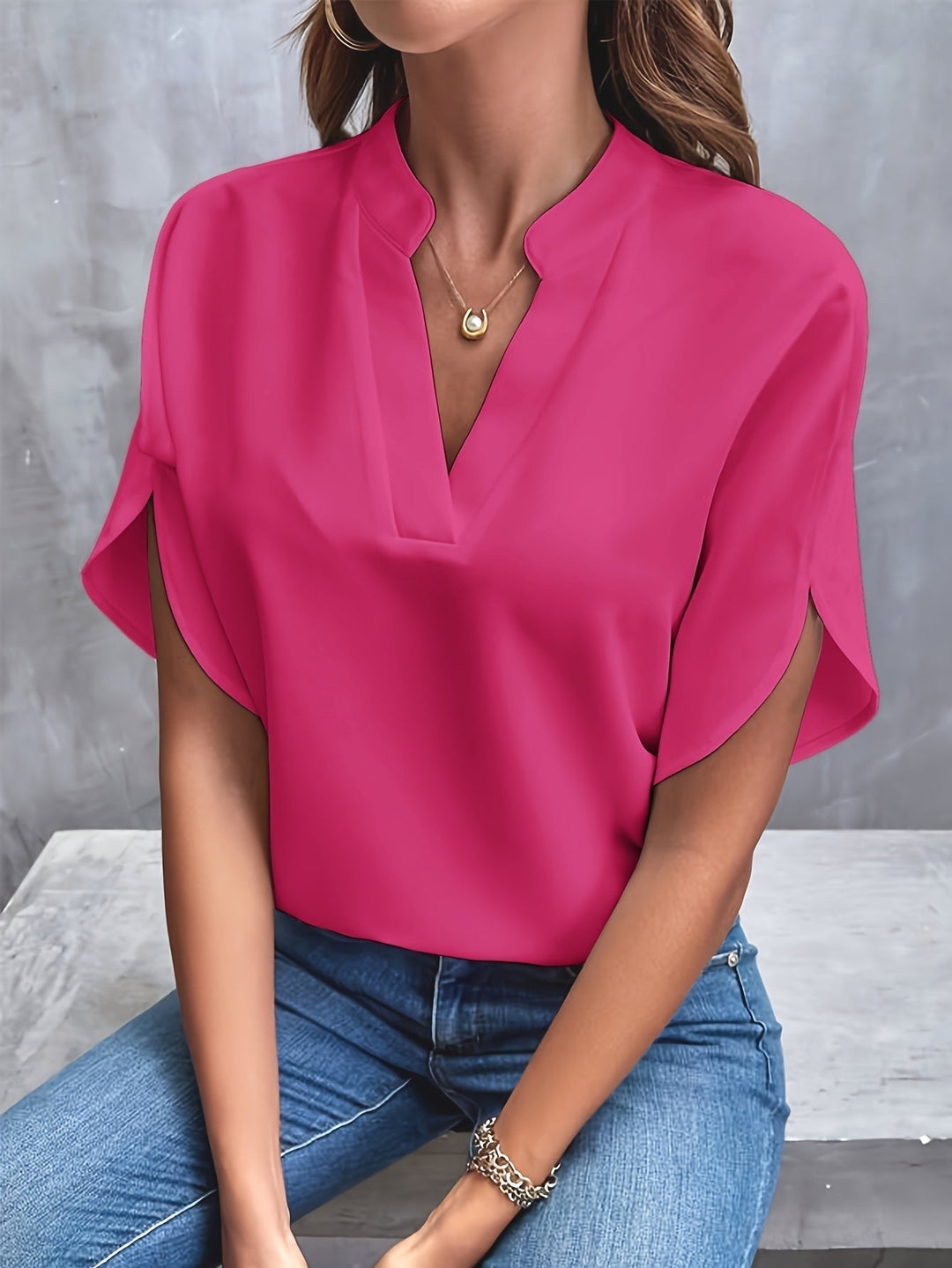 Hensley - Elegante V-Hals Blouse