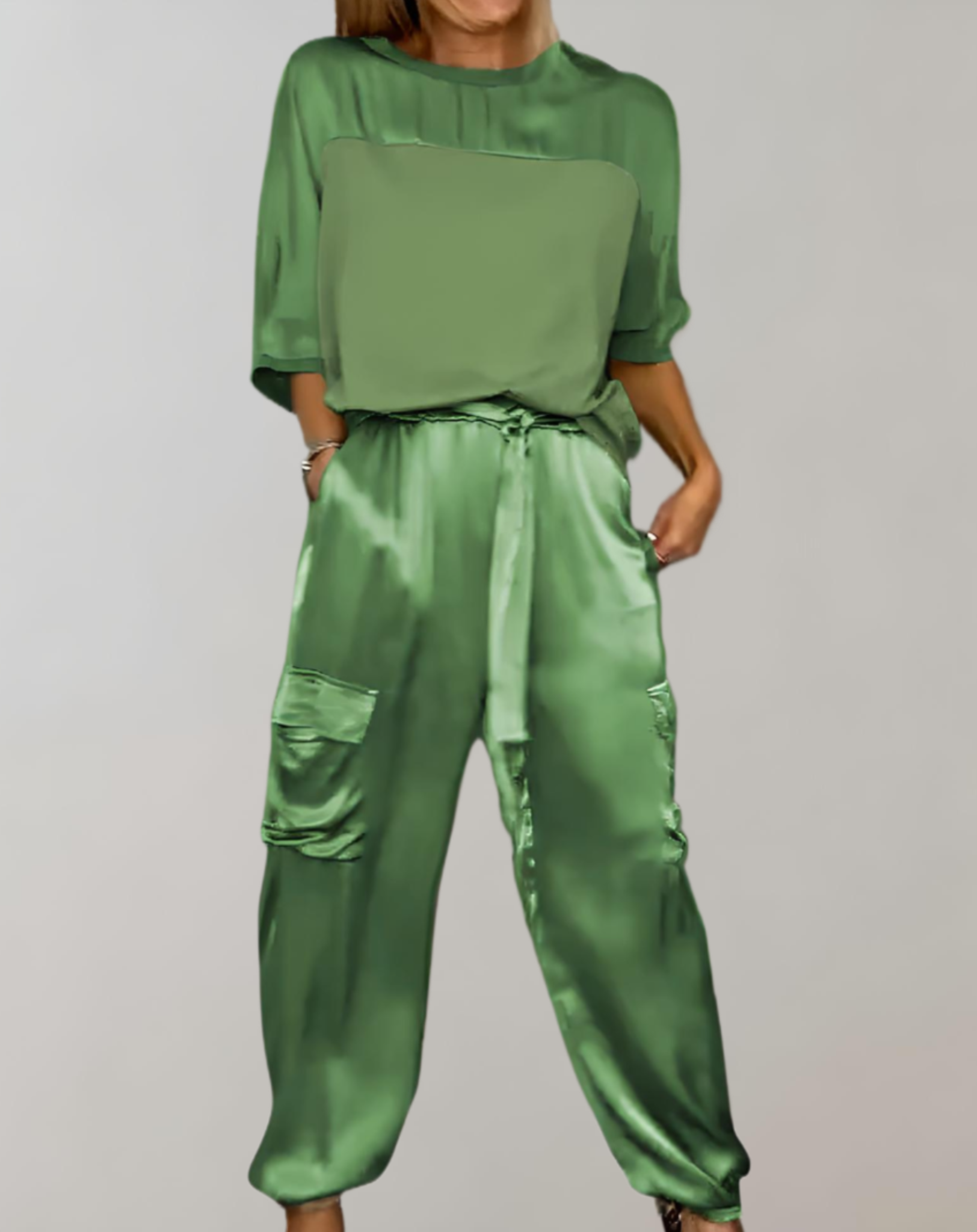 Miriam – Zijdezachte Cargo Lounge Set