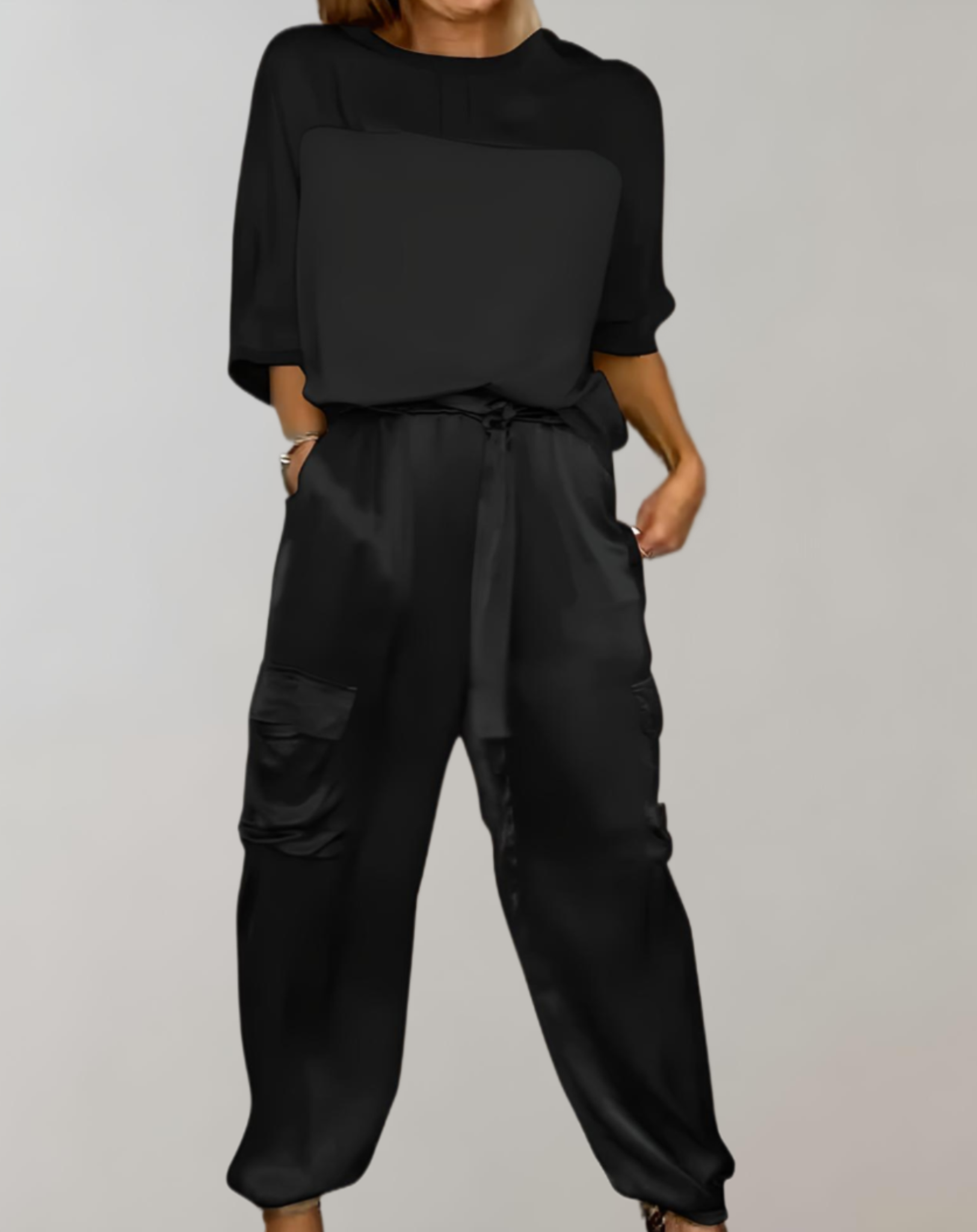 Miriam – Zijdezachte Cargo Lounge Set