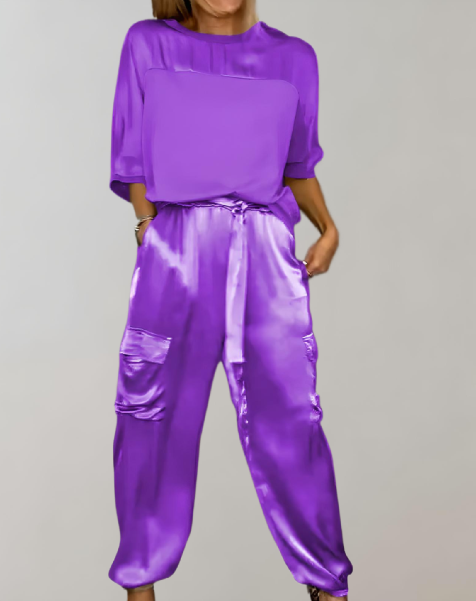 Miriam – Zijdezachte Cargo Lounge Set