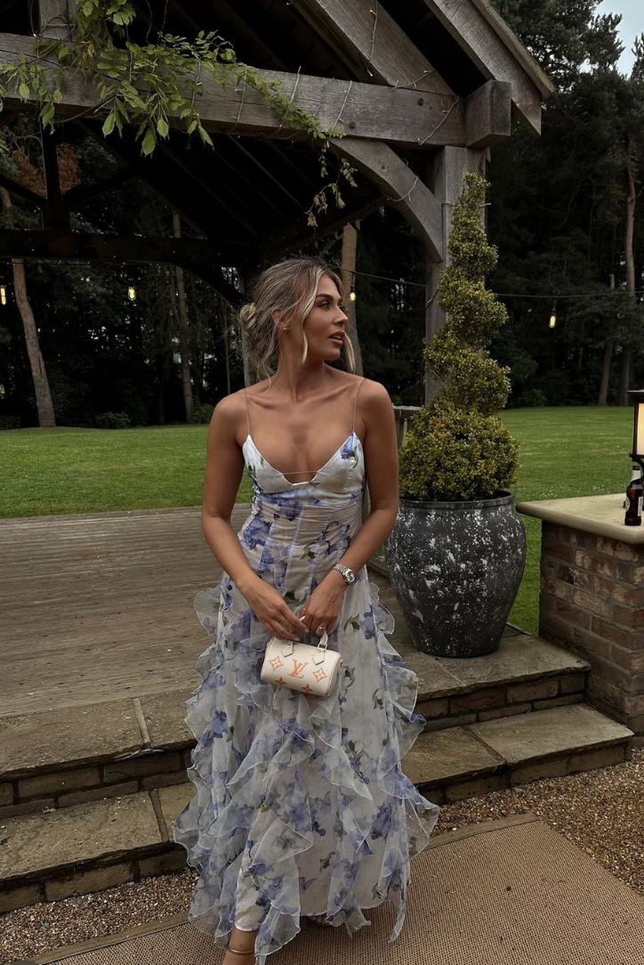 Gloria - Bloemenjurk met Uitsnijding en Split voor op het Strand