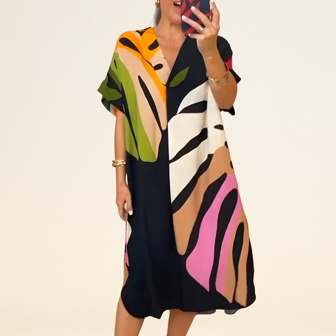 Emelia – Jurk met Abstracte Print