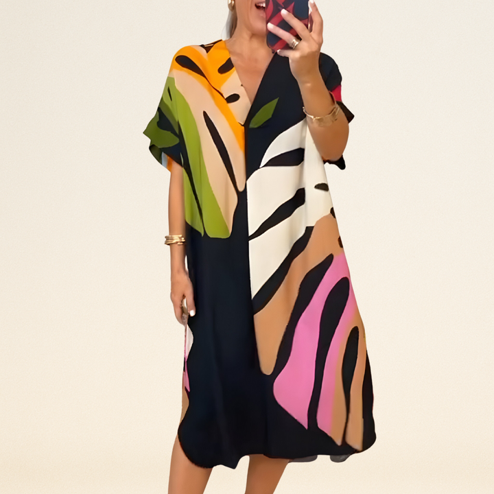 Emelia – Jurk met Abstracte Print