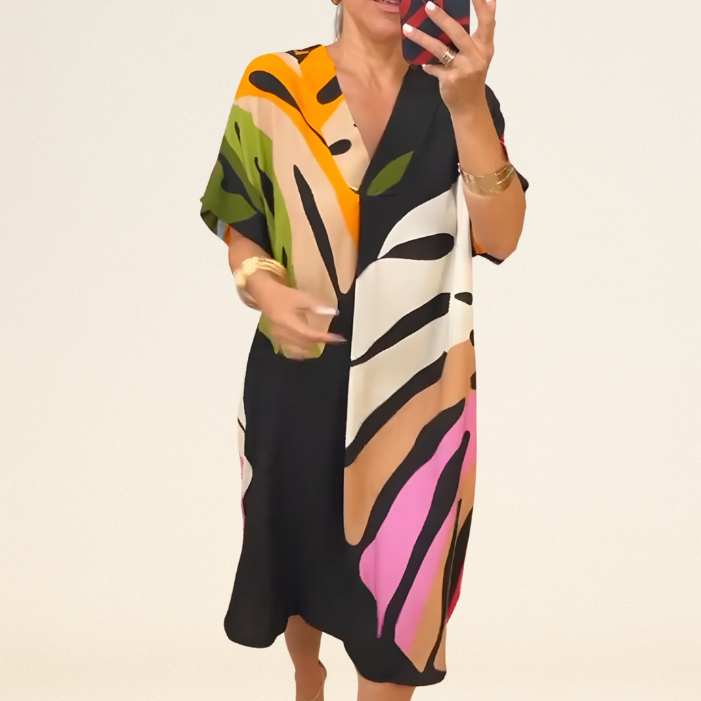 Emelia – Jurk met Abstracte Print