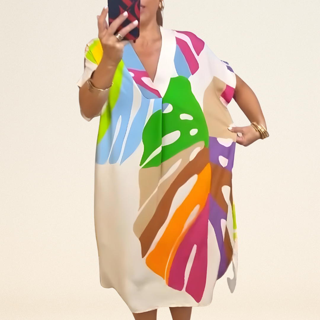 Emelia – Jurk met Abstracte Print