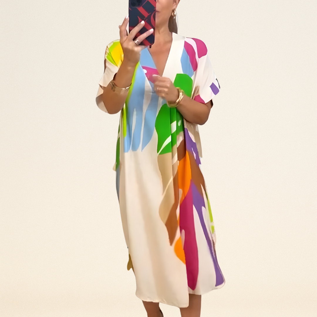 Emelia – Jurk met Abstracte Print