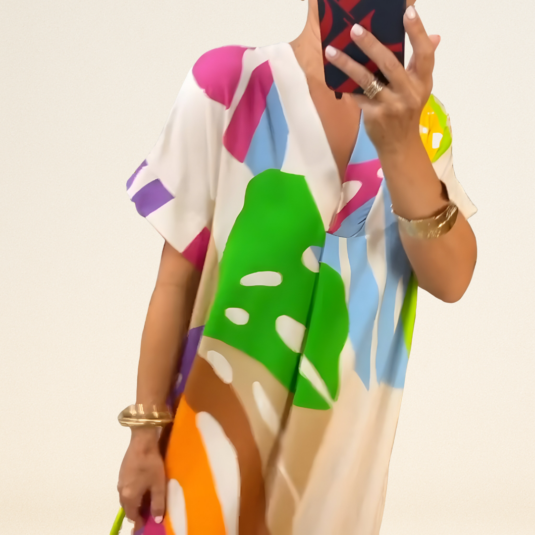 Emelia – Jurk met Abstracte Print