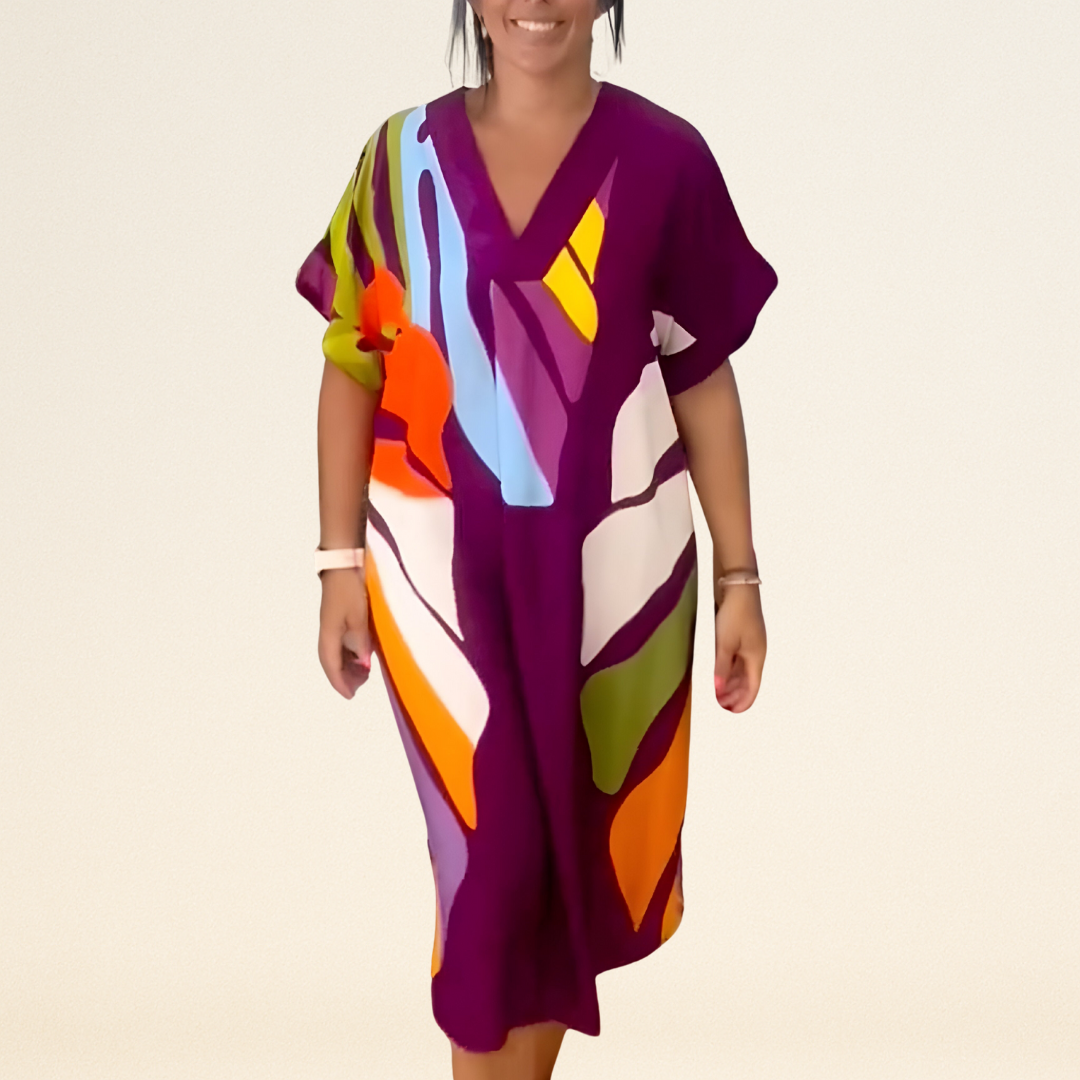 Emelia – Jurk met Abstracte Print