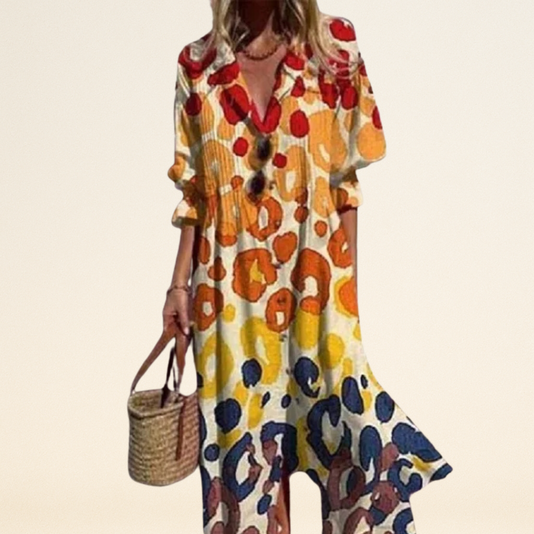 Erma – Jurk met Levendige Bloemenprint