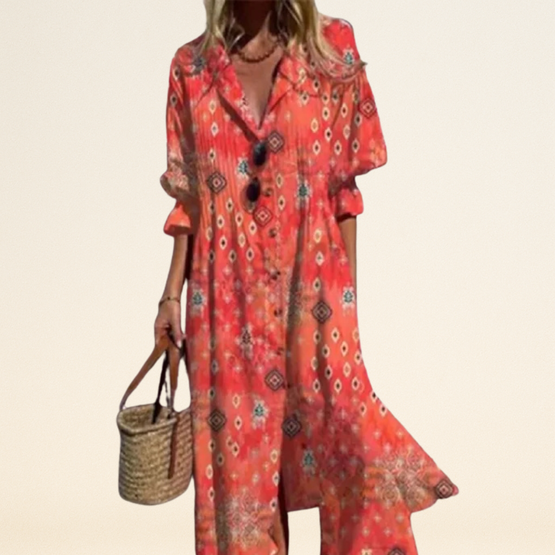 Erma – Jurk met Levendige Bloemenprint