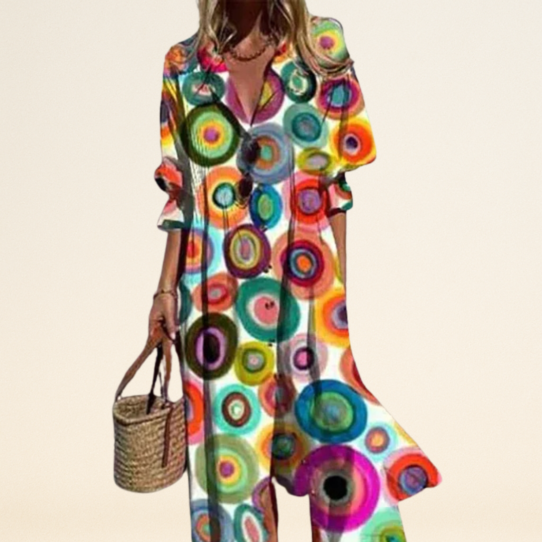 Erma – Jurk met Levendige Bloemenprint