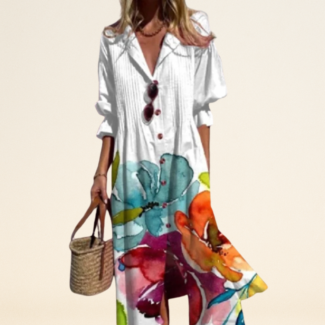 Erma – Jurk met Levendige Bloemenprint