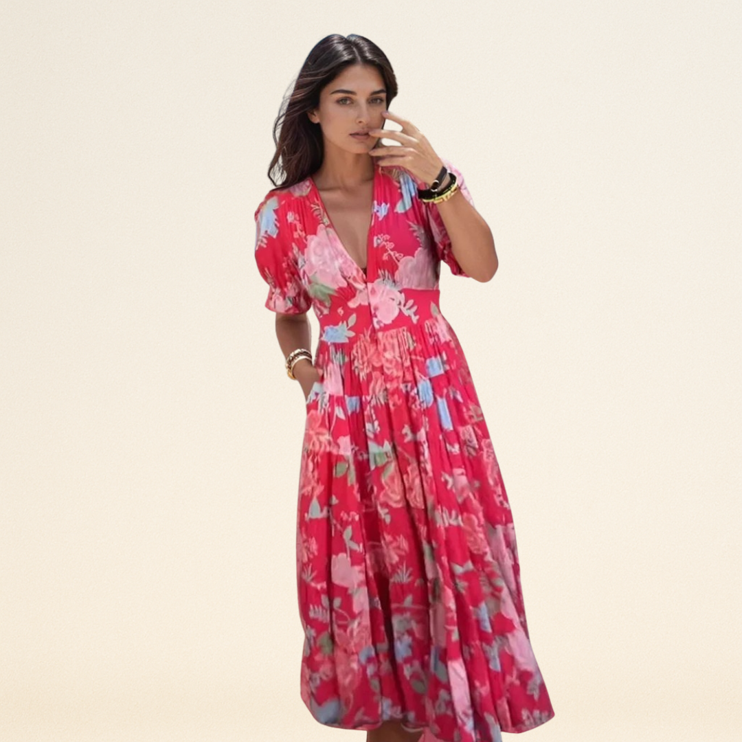 Floriana - Levendige Bloemenjurk