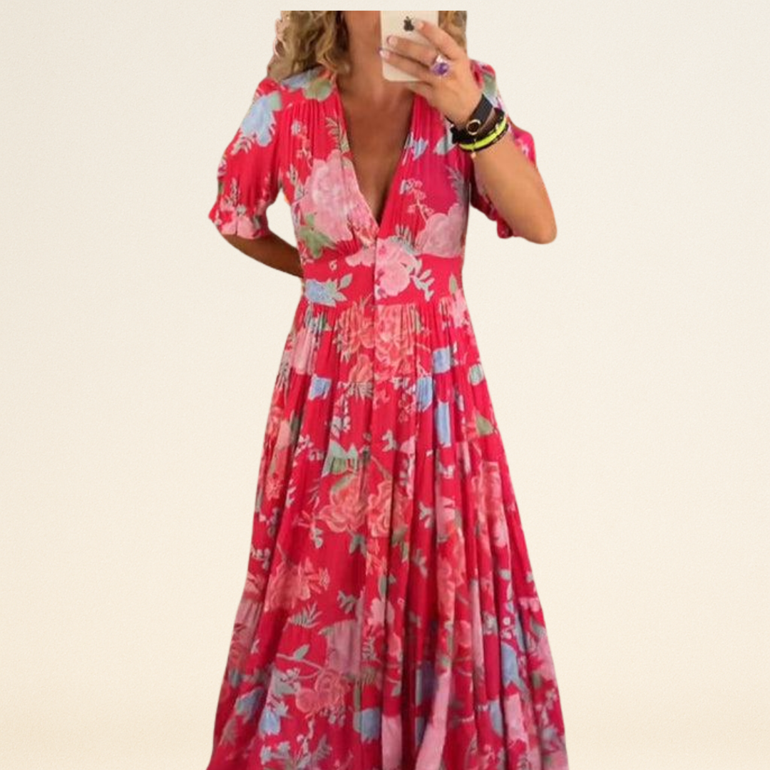 Floriana - Levendige Bloemenjurk