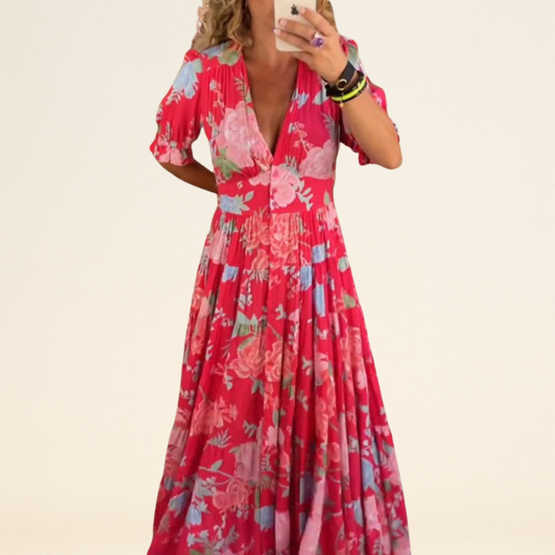 Floriana - Levendige Bloemenjurk