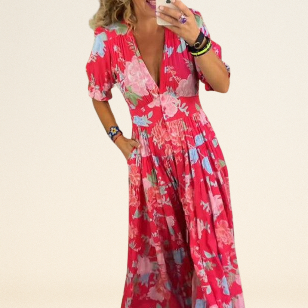 Floriana - Levendige Bloemenjurk