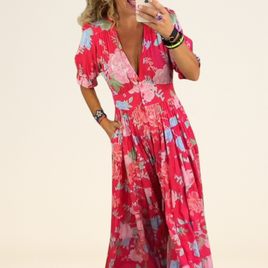 Floriana - Levendige Bloemenjurk