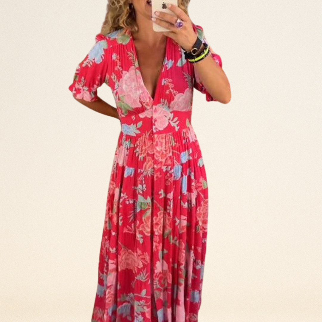 Floriana - Levendige Bloemenjurk