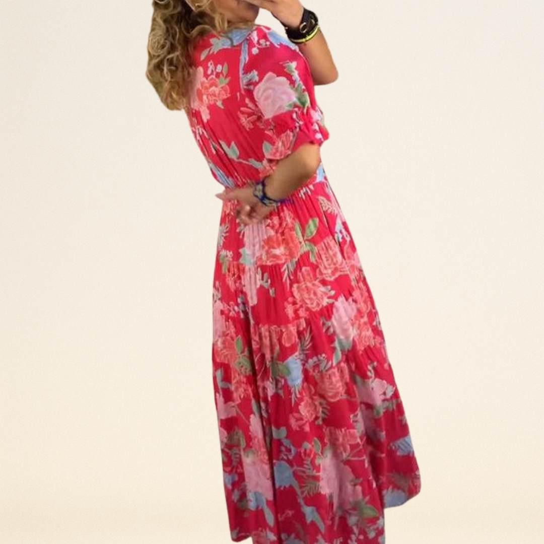 Floriana - Levendige Bloemenjurk